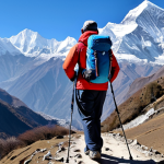 Trekking in the Himalayas**

A fully clothed hiker with a backpack on a mountain trail in the Annapurna region of Nepal, wearing appropriate hiking gear, perfect anatomy, correct proportions, natural pose, safe for work, appropriate content, professional, modest, family-friendly, panoramic view, distant snow-capped peaks, clear blue sky, vibrant prayer flags, well-formed hands, proper finger count, natural body proportions, safe for work.

**