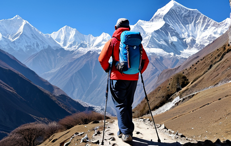 Trekking in the Himalayas**

A fully clothed hiker with a backpack on a mountain trail in the Annapurna region of Nepal, wearing appropriate hiking gear, perfect anatomy, correct proportions, natural pose, safe for work, appropriate content, professional, modest, family-friendly, panoramic view, distant snow-capped peaks, clear blue sky, vibrant prayer flags, well-formed hands, proper finger count, natural body proportions, safe for work.

**