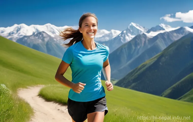 네팔 트레킹을 위한 체력 훈련법 - **Prompt 1: Wilderness Fitness & Cardiovascular Training**
    "A fit young woman, dressed in practi...