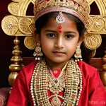 Home 15 네팔의 특별한 의식과 종교 행사 - **Prompt for Kumari Devi:**
"A majestic portrait of a young Nepalese Kumari Devi, approximately ...